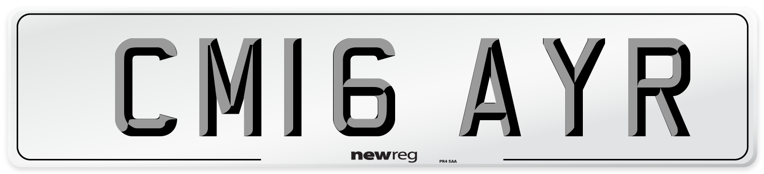 CM16 AYR Number Plate from New Reg